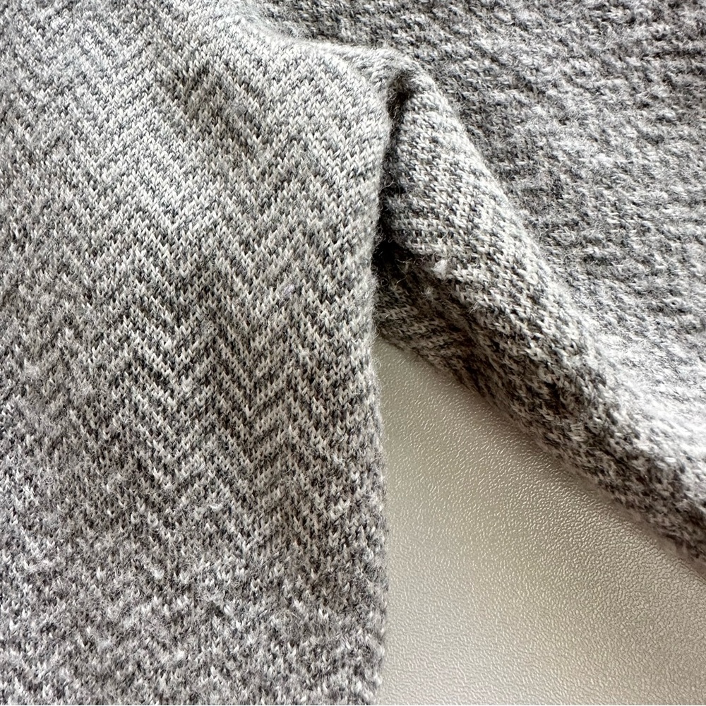 Brooks Brothers Men Grey Size Medium Merino Wool 1/4 Zip Herringbone Sweater - Picture 7 of 14